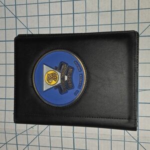 Black Folio, Pen - Unit Insignia US Army 5th Finance Group Germany 1980s 10x7.5